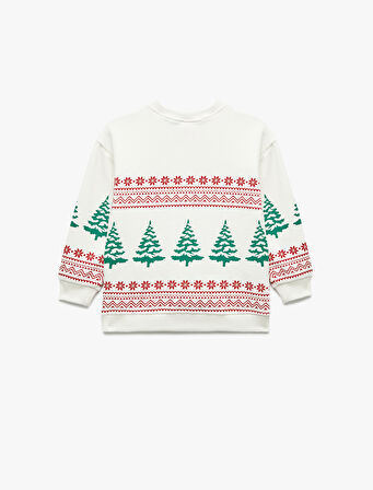 Lisanslı Mickey Mouse Baskılı Uzun Kollu Şardonlu Sweatshirt