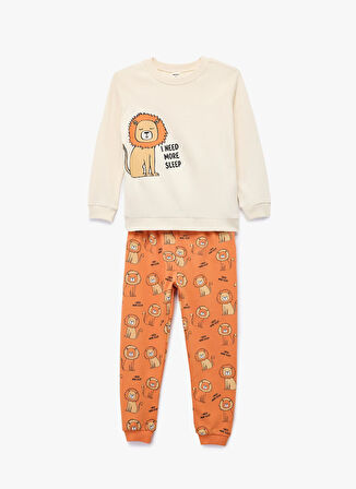 Koton Baskılı Bej Bebek Pijama Takımı 6WMB10060TK-A