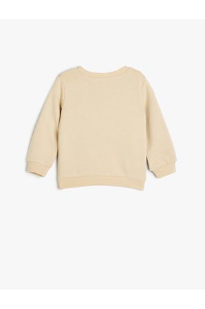 Koton Erkek Bebek Pamuklu Şardonlu Uzun Kollu Bisiklet Yaka Sweatshirt