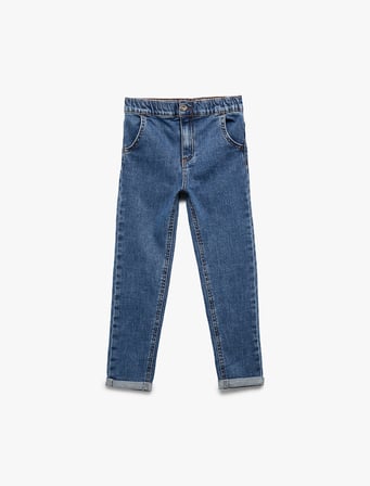 Pamuklu Relax Fit Denim Pantolon