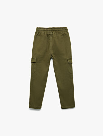 Kargo Cepli Beli Bağlamalı Pamuklu Pantolon