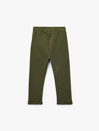 Düğmeli Pamuklu Rahat Kesim Basic Eşofman Altı