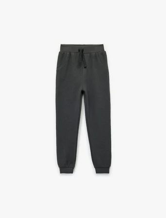 Pamuklu Şardonlu Beli Lastikli Basic Jogger Eşofman Altı
