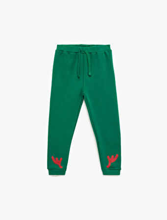 Beli Bağcıklı Baskı Detaylı Jogger Eşofman Altı