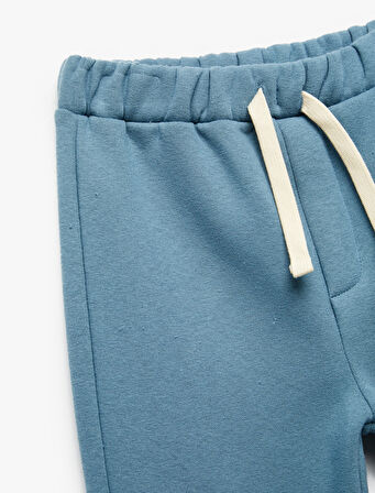 Beli Bağcıklı Pamuklu Basic Jogger Eşofman Altı