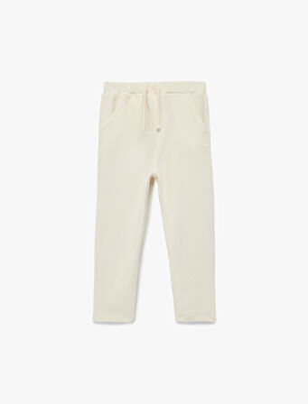 Beli Bağlamalı Cep Detaylı Basic Kadife Pantolon