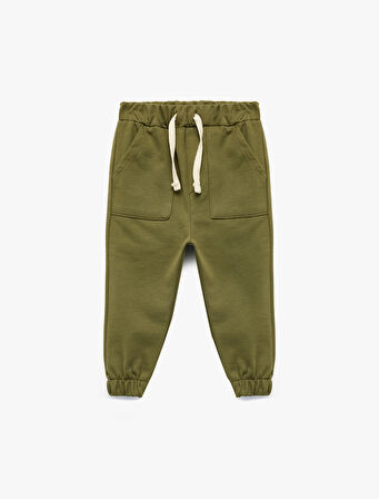 Pamuklu Beli Bağcıklı Cep Detaylı Basic Eşofman Altı