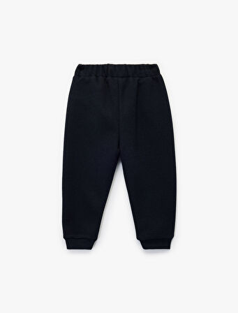 Düğme Detaylı Cepli Beli Lastikli Basic Pantolon Görünümlü Eşofman Altı 