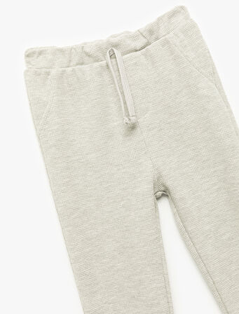 Pamuklu Dokulu Beli Bağlamalı Basic Eşofman Altı