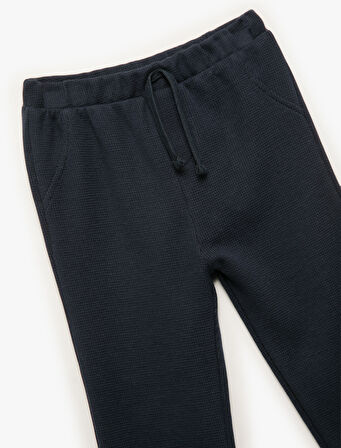 Pamuklu Dokulu Beli Bağlamalı Basic Eşofman Altı