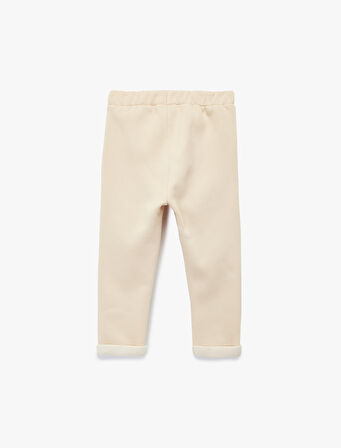 Şardonlu Beli Lastikli Düğmeli Basic Jogger Eşofman Altı