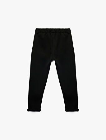 Beli Lastikli Düğmeli Basic Jogger Eşofman Altı