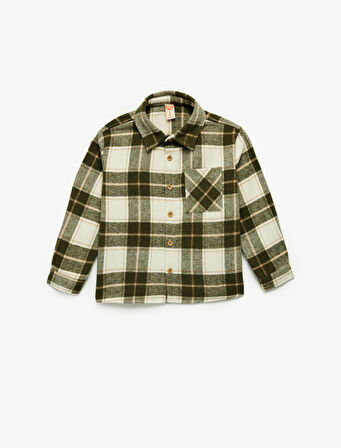 Uzun Kollu Klasik Yaka Cep Detaylı Oduncu Gömleği