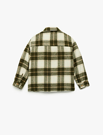 Uzun Kollu Klasik Yaka Cep Detaylı Oduncu Gömleği