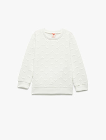 Kalpli Uzun Kollu Bisiklet Yaka Sweatshirt