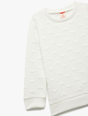 Kalpli Uzun Kollu Bisiklet Yaka Sweatshirt