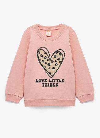 Koton Baskılı Kız Çocuk Pembe Sweatshırt 6WMG10066AK