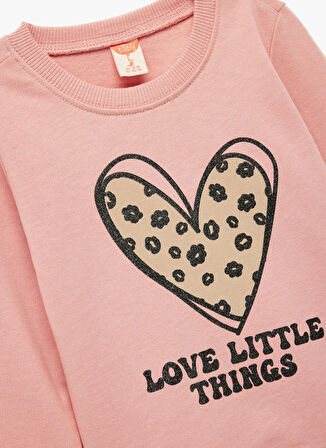 Koton Baskılı Kız Çocuk Pembe Sweatshırt 6WMG10066AK