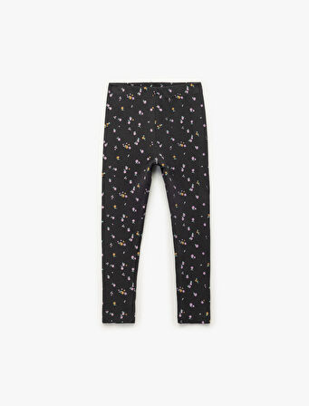 Kaşkorse Çiçek Desenli Pamuklu Tayt