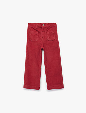 Pamuklu Cep Detaylı Geniş Paça Pantolon