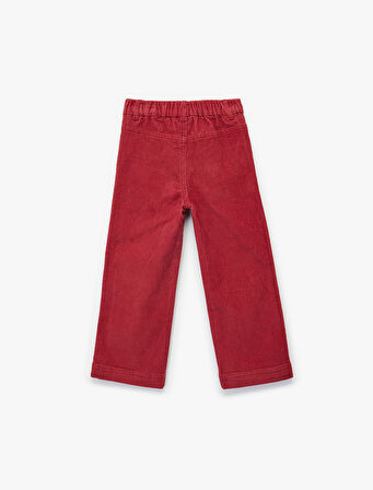 Pamuklu Cep Detaylı Geniş Paça Pantolon