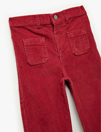 Pamuklu Cep Detaylı Geniş Paça Pantolon