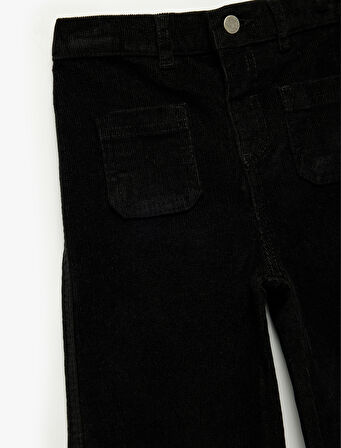 Pamuklu Cep Detaylı Geniş Paça Pantolon