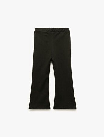 Fiyonklu Viskon Karışımlı İspanyol Paça Tayt