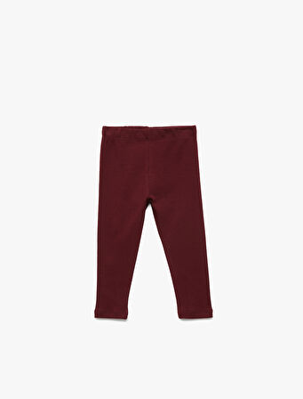 Pamuklu Kaşkorse Beli Lastikli Basic Uzun Tayt