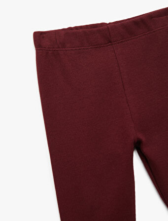 Pamuklu Kaşkorse Beli Lastikli Basic Uzun Tayt