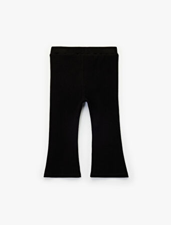 Düğme Detaylı Pamuklu İspanyol Paça Tayt