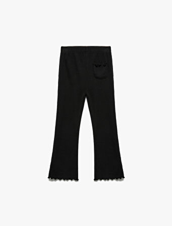 Pamuklu Beli Lastikli Kaşkorse Basic İspanyol Paça Tayt