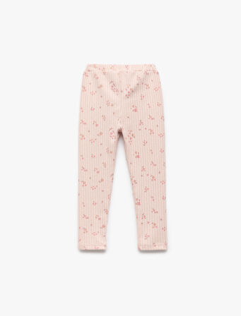 Beli Bağcıklı Kaşkorse Çiçekli Tayt