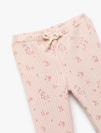 Beli Bağcıklı Kaşkorse Çiçekli Tayt