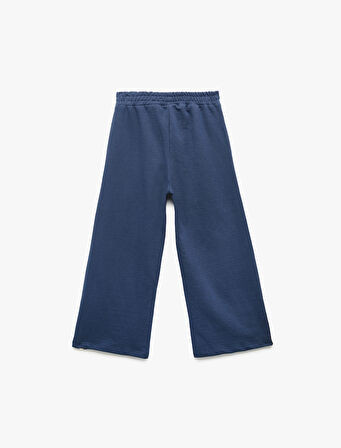 Pamuklu Beli Lastikli Geniş Paça Eşofman Altı 