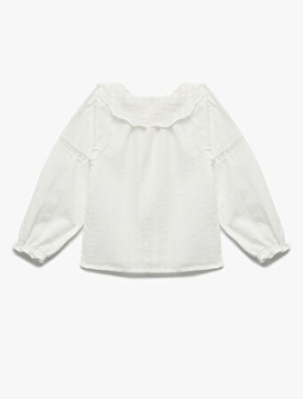 Pamuklu Düğmeli Uzun Kollu Bebe Yaka Gömlek