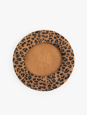 Leopar Desenli Ressam Şapka
