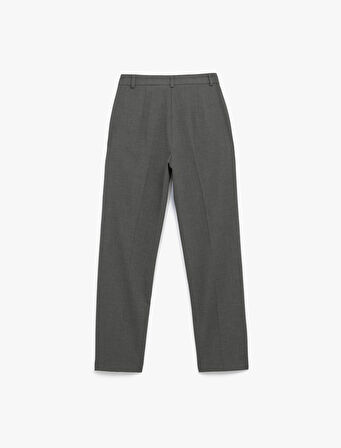 Normal Bel Straight Fit Nervür Detaylı Kumaş Pantolon