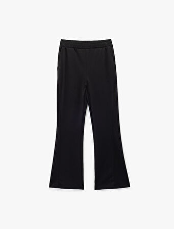 Yüksek Bel Geniş Paça Modal Karışımlı Rahat Kalıp Spor Eşofman Altı