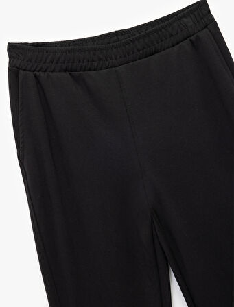 Yüksek Bel Geniş Paça Modal Karışımlı Rahat Kalıp Spor Eşofman Altı