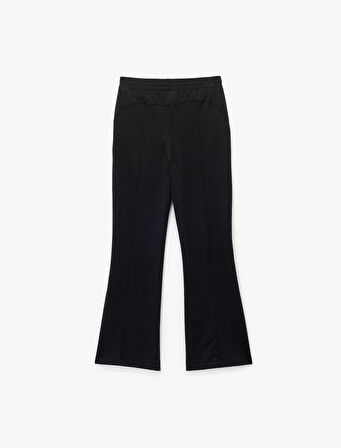 Yüksek Bel Geniş Paça Modal Karışımlı Rahat Kalıp Spor Eşofman Altı