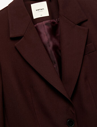 Regular Fit Kapaklı Cep Detaylı Uzun Kollu Kruvaze Blazer Ceket