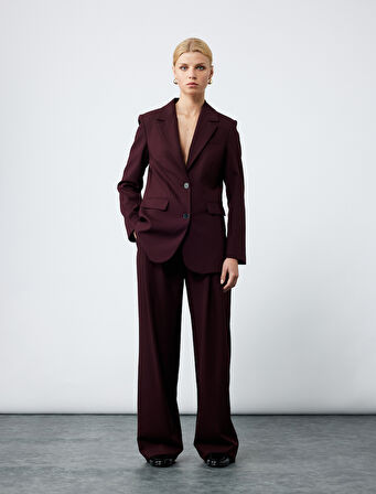 Regular Fit Kapaklı Cep Detaylı Uzun Kollu Kruvaze Blazer Ceket