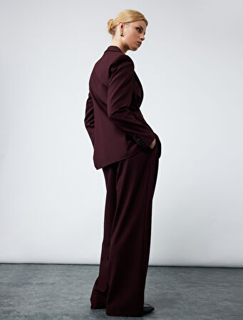 Regular Fit Kapaklı Cep Detaylı Uzun Kollu Kruvaze Blazer Ceket