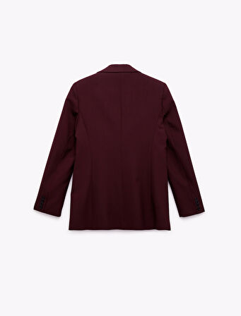 Regular Fit Kapaklı Cep Detaylı Uzun Kollu Kruvaze Blazer Ceket