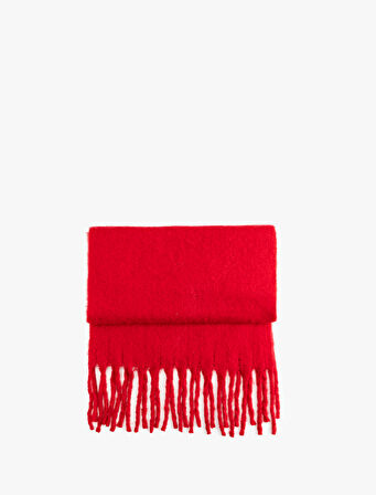 Yumuşak Dokulu Püsküllü Uzun Atkı