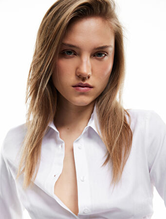 Klasik Yaka Slim Fit Uzun Kollu Poplin Gömlek