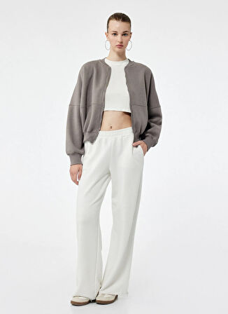 Koton Kolej Yaka Gri Kadın Sweatshırt 6WAL10126IK