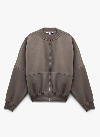 Koton Kolej Yaka Gri Kadın Sweatshırt 6WAL10126IK