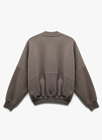 Koton Kolej Yaka Gri Kadın Sweatshırt 6WAL10126IK